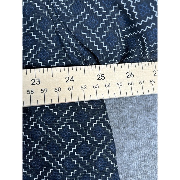 Nat Nast Mens XXL Button Down Shirt Blue Geometric‎ Silk Cotton Short Sleeve New - Picture 7 of 8